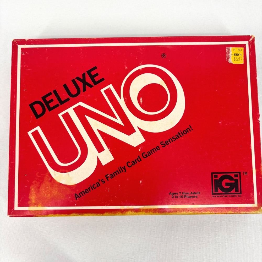 Vintage 1978 Deluxe UNO Card Game International Games Inc IGI Red Box 4001